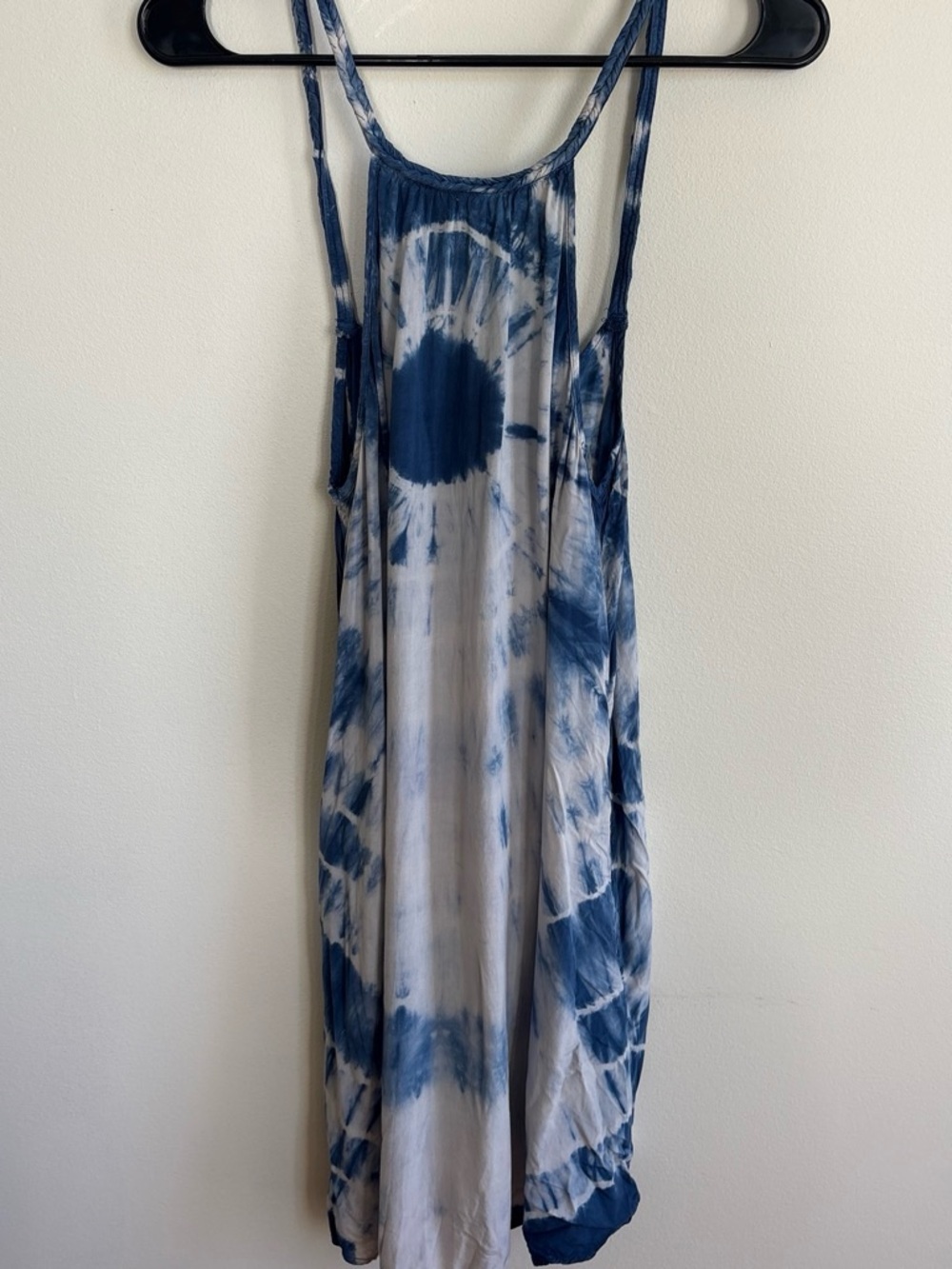 American Eagle Outfitters Blue and White Tie-Dye Midi Dress